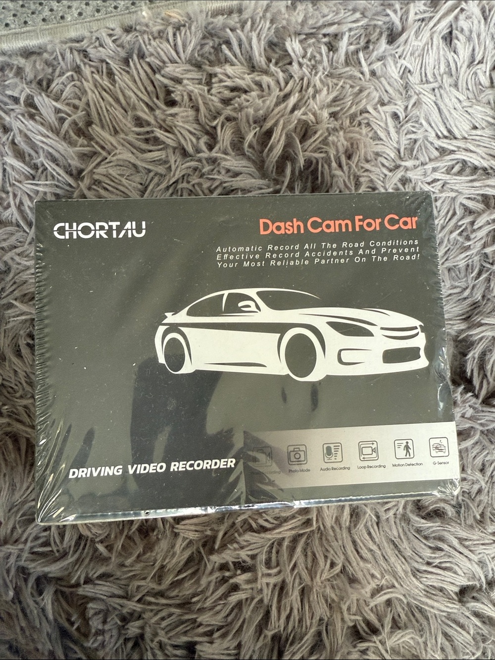 Chortau Black and Orange Dash Cam for Car - Driving Video Recorder